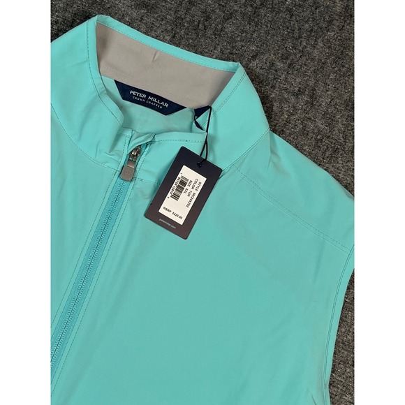 Peter Millar Crown Crafted Flex Adapt Golf Vest Mens XXL‎ Turquoise Zip Up
